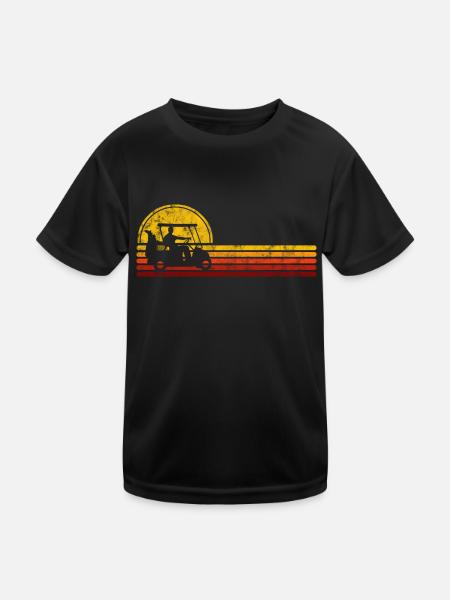 Golfcarter Golfball Rétro Golf Club golf - T-shirt sport Enfant - noir - Devant