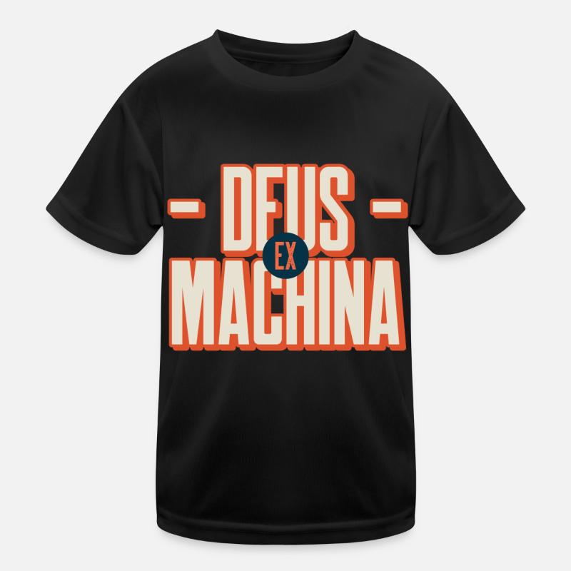 Deus ex machina - Kinder Funktions-T-Shirt - Schwarz