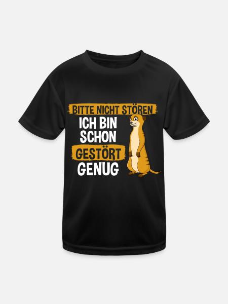 Bitte Nicht Stören Ich Bin Schon Gestört Genug - Kinder Funktions-T-Shirt - Schwarz - Vorne