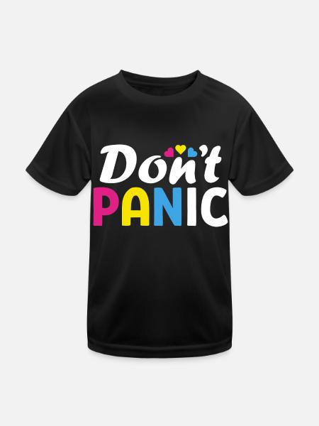 Don't Panic Pan LGBTQ Pride Month Gay - Kids Functional T-Shirt - black - Front