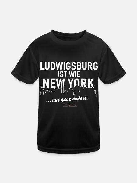 Ludwigsburg - Kinder Funktions-T-Shirt - Schwarz - Vorne