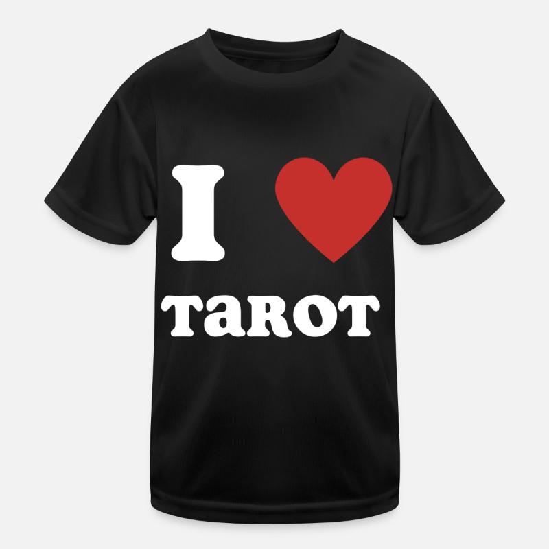 Ich liebe Tarot - Kinder Funktions-T-Shirt - Schwarz