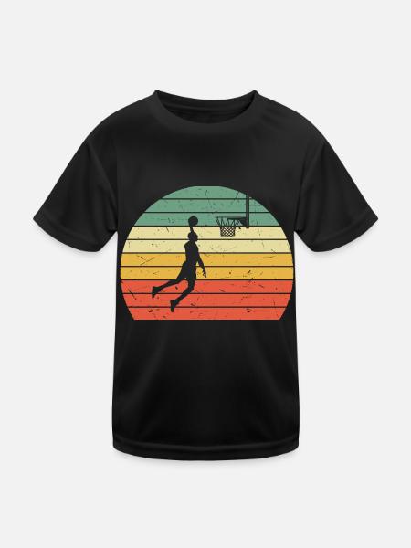 Basket Vintage Retro Dunk - T-shirt sport Enfant - noir - Devant