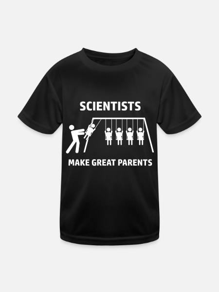 Scientists make great parents - Kinder Funktions-T-Shirt - Schwarz - Vorne