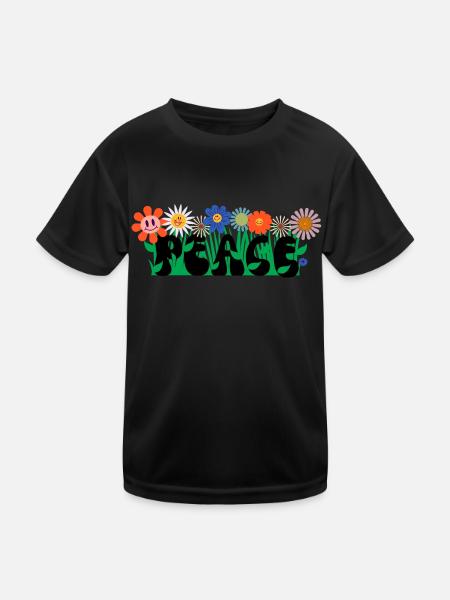 FRIEDE - Kinder Funktions-T-Shirt - Schwarz - Vorne