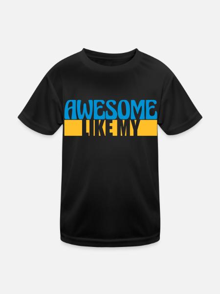 Template Vorlage Awesome Like - Kids Functional T-Shirt - black - Front