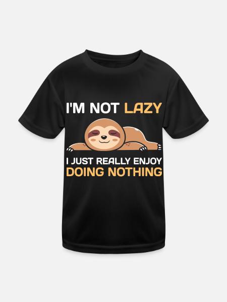 I'm not lazy - Kids Functional T-Shirt - black - Front
