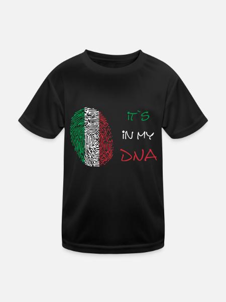 Italy Dna flag of italy Italien - Kinder Funktions-T-Shirt - Schwarz - Vorne