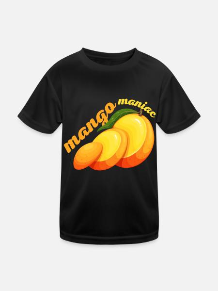 mangomaniac mangeur de mangue fruit été soleil - T-shirt sport Enfant - noir - Devant