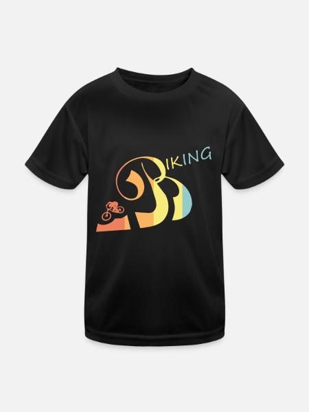 Biking - Kinder Funktions-T-Shirt - Schwarz