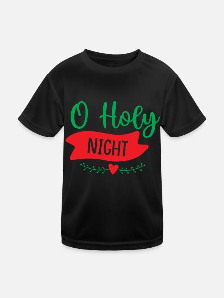 Holly Night - Weihnachtsfeier - Kinder Funktions-T-Shirt - Schwarz - Vorne