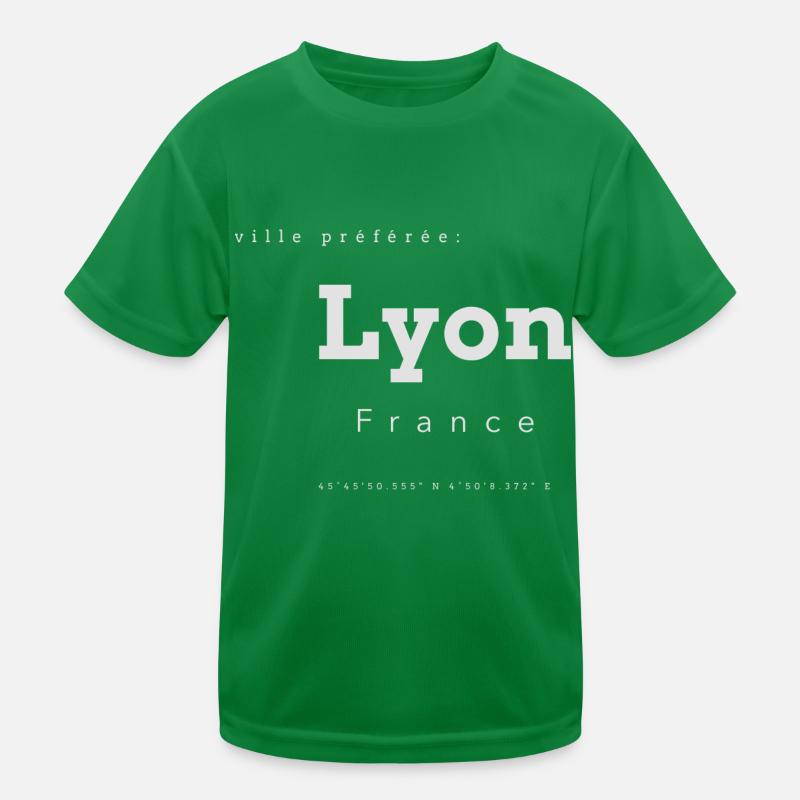 Coordonnées de la mémoire de la ville préférée de Lyon T-shirt sport Enfant