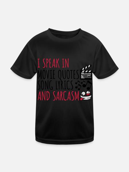 speak lyrics and sarcasm - Kids Functional T-Shirt - black - Front