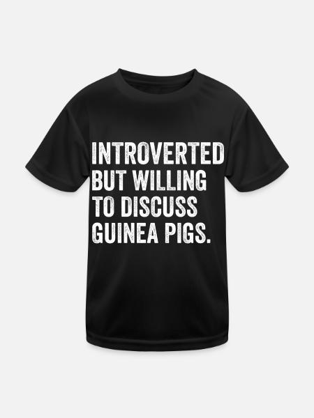Introverted But Willing To Discuss Guinea Pigs Ani - Kinder Funktions-T-Shirt - Schwarz - Vorne