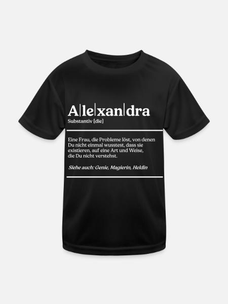 Alexandra Definition Design für stolze Alexandras - Kinder Funktions-T-Shirt - Schwarz - Vorne