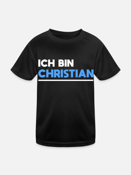 Christian Name Spruch für stolze Christians - Kinder Funktions-T-Shirt - Schwarz - Vorne
