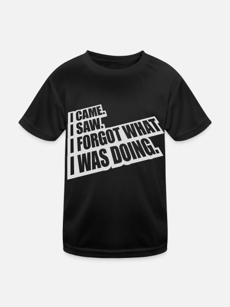 I came saw forget - Kids Functional T-Shirt - black - Front