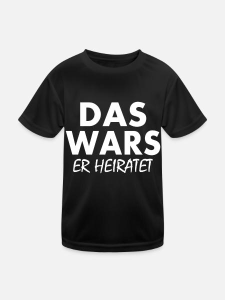Das wars er heiratet - Kinder Funktions-T-Shirt - Schwarz - Vorne