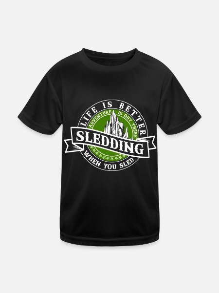 Sledging Sledging Slides - Kids Functional T-Shirt - black - Front