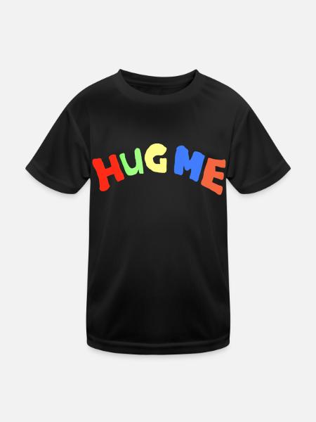 hug me - Kids Functional T-Shirt - black - Front
