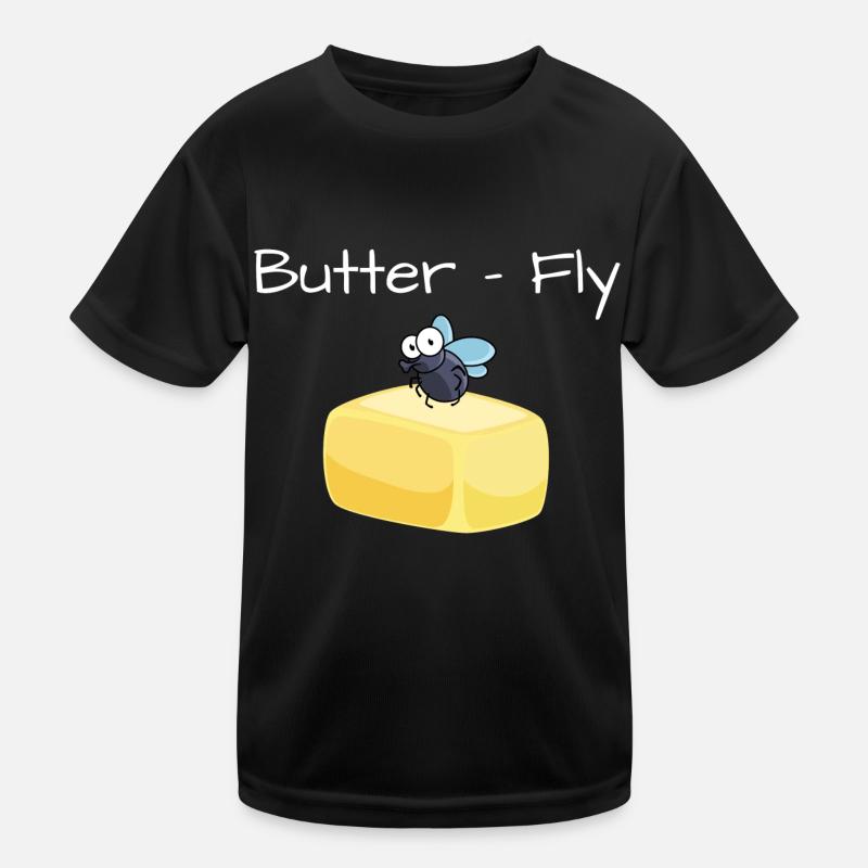 Butter und Fliege, Schmetterling Kinder Funktions-T-Shirt