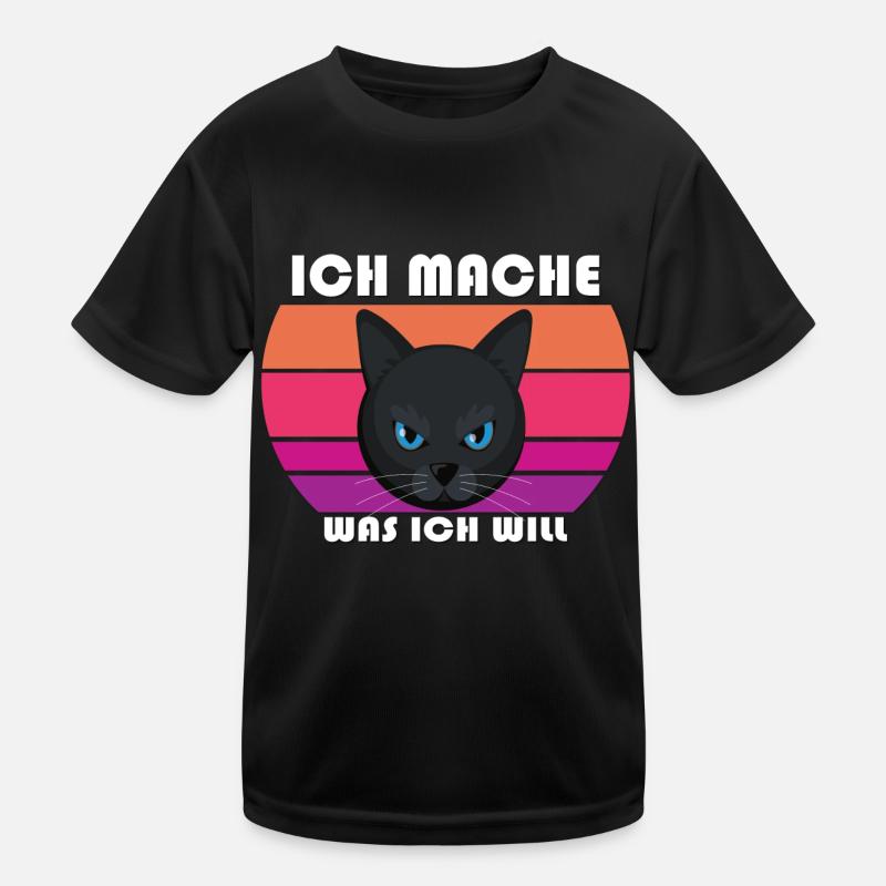 Katze ich mache was ich will Kinder Funktions-T-Shirt