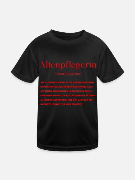Altenpflegerin Definition - Kinder Funktions-T-Shirt - Schwarz - Vorne