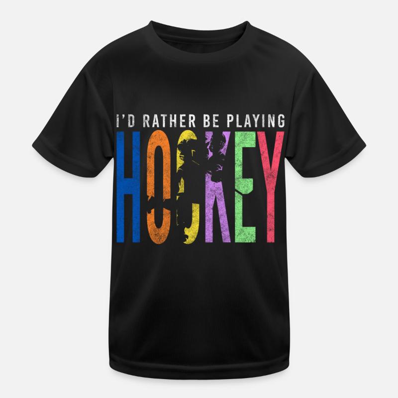 Eishockey Mannschaft Puck Kinder Funktions-T-Shirt