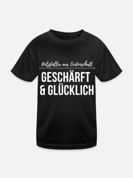 Holzfäller aus Leidenschaft 3 - Kinder Funktions-T-Shirt - Schwarz - Vorne
