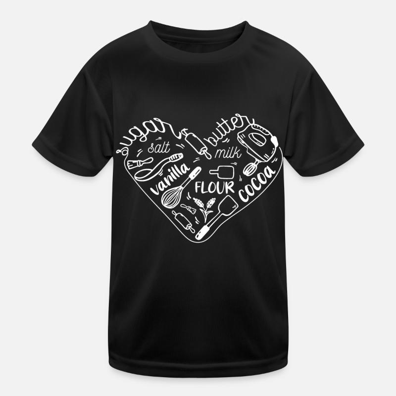 Heart for Baking - Kids Functional T-Shirt - black