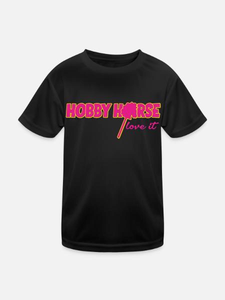 Hobby Horse I love it - Kinder Funktions-T-Shirt - Schwarz - Vorne
