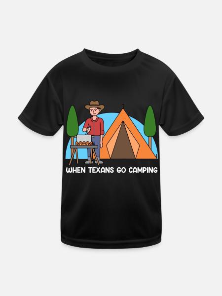 Camping in Texas Design für stolze Texaner - Kinder Funktions-T-Shirt - Schwarz - Vorne