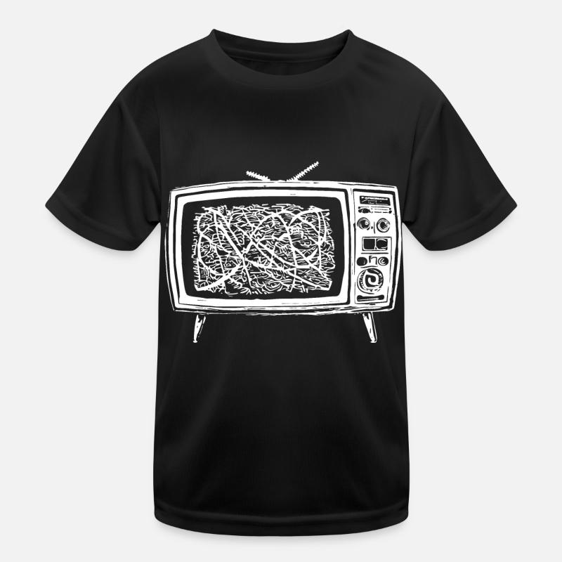 Retro TV Interference - Kids Functional T-Shirt - black