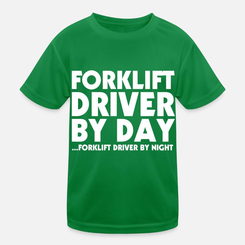 Forklift Operator Forklift Driver Day Night Forkli Kinder Funktions-T-Shirt