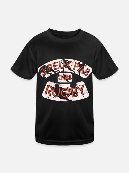 J'Peux Pas J'Ai Rugby - T-shirt sport Enfant - noir - Devant