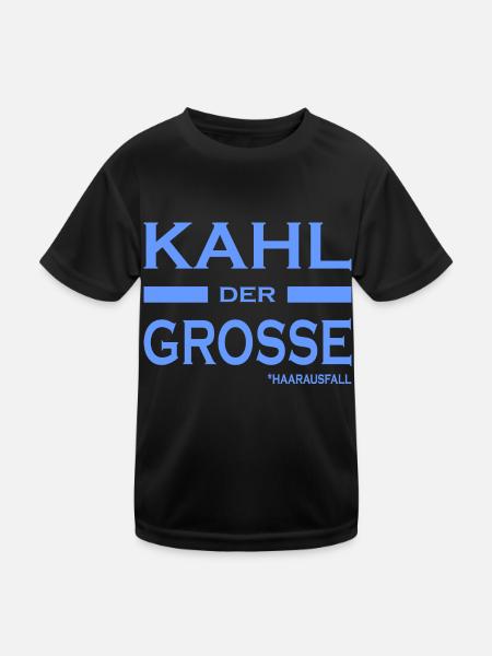 Kahl der Grosse - Haare-Glatze-lustige Sprüche V2 - Kinder Funktions-T-Shirt - Schwarz - Vorne