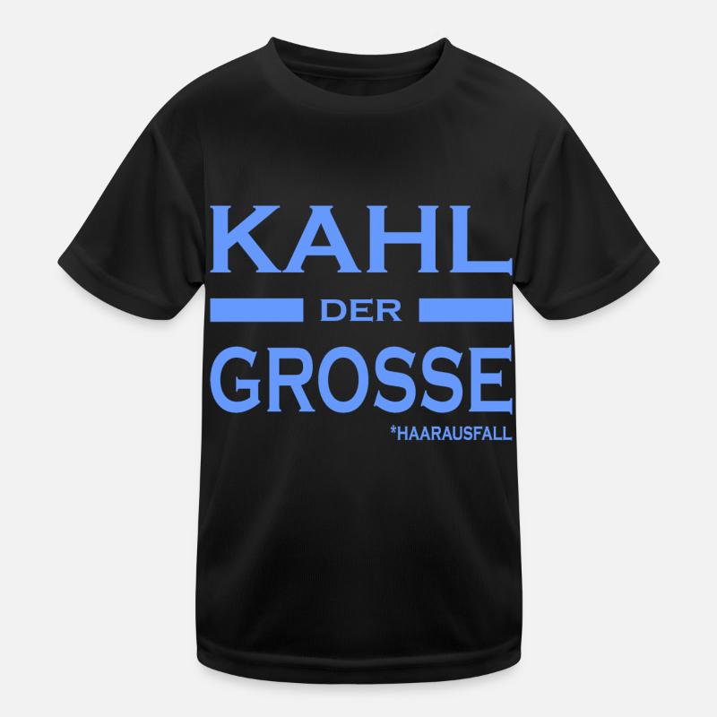 Kahl der Grosse - Haare-Glatze-lustige Sprüche V2 - Kinder Funktions-T-Shirt - Schwarz