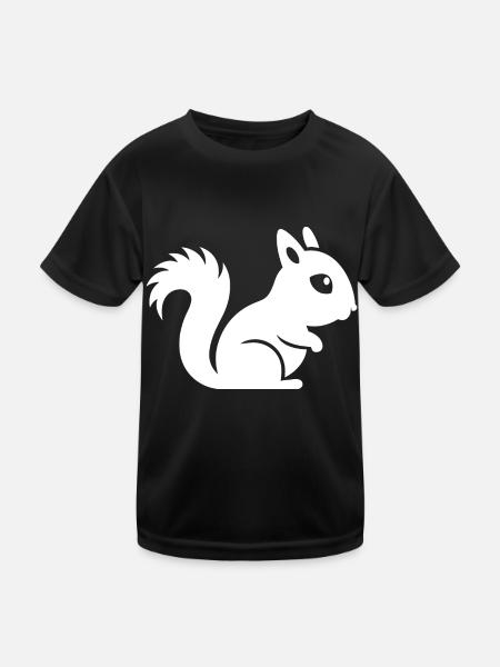 Humour petit écureuil - T-shirt sport Enfant - noir - Devant