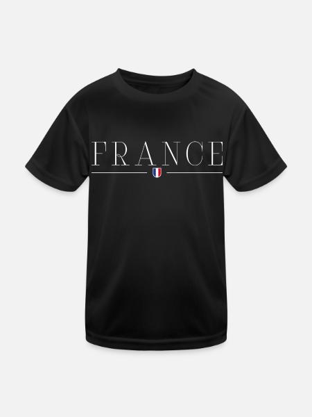 Ich liebe Frankreich - Kinder Funktions-T-Shirt - Schwarz - Vorne