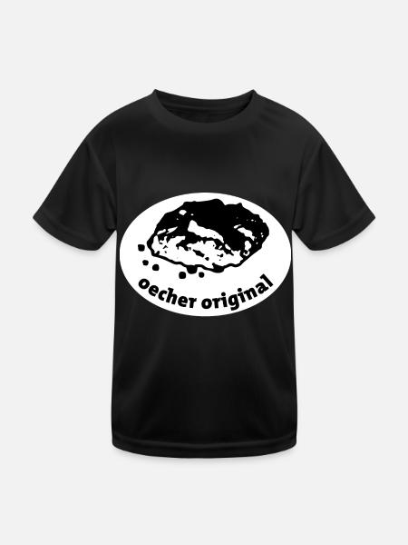 Streuselbrötchen Aachen /Oecher Original - Kinder Funktions-T-Shirt - Schwarz - Vorne