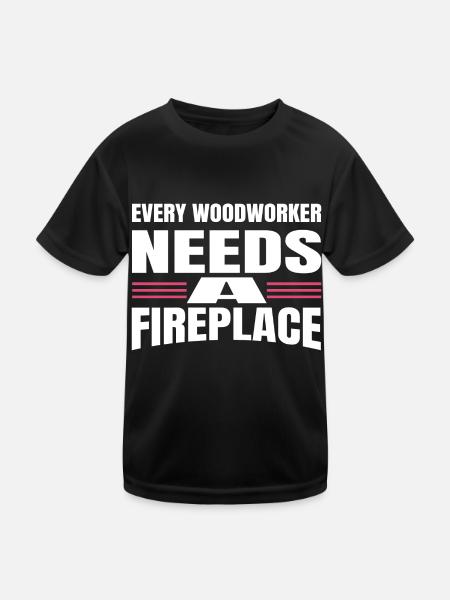 felling tree feller arboriculturist carpenter - Kids Functional T-Shirt - black - Front