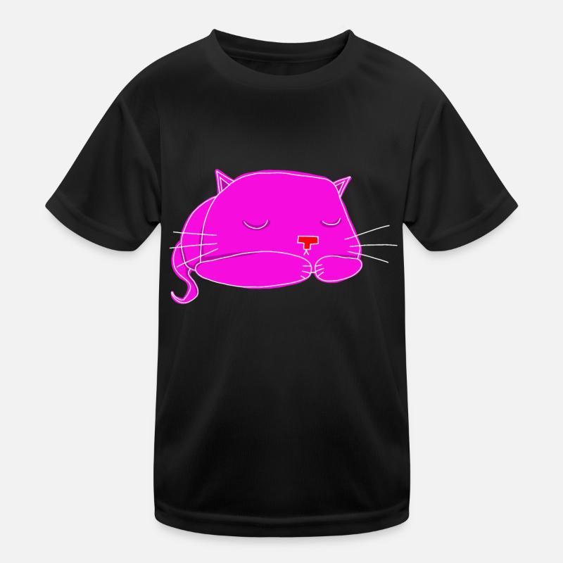 schlafende Katze Kinder Funktions-T-Shirt