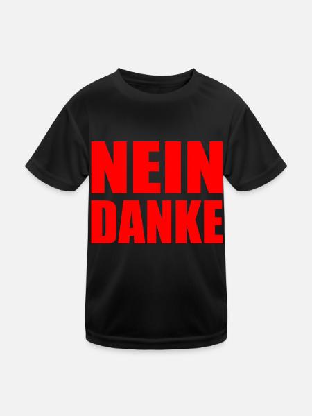Nein danke - Kinder Funktions-T-Shirt - Schwarz - Vorne