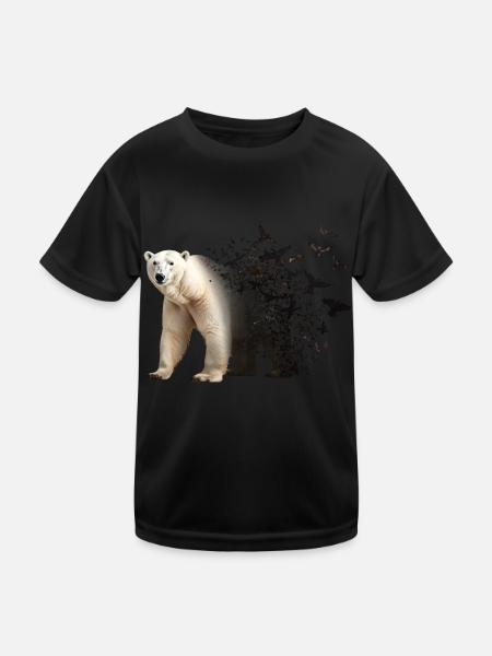 Ours blanc - T-shirt sport Enfant - noir - Devant