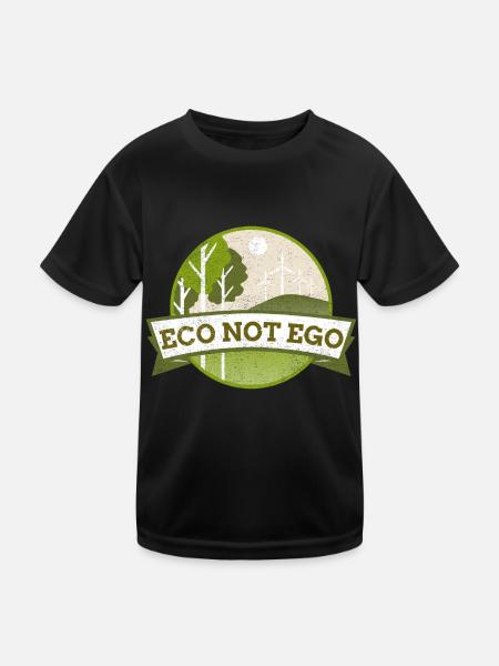 Umweltschutz, Öko statt Ego - Kinder Funktions-T-Shirt - Schwarz - Vorne
