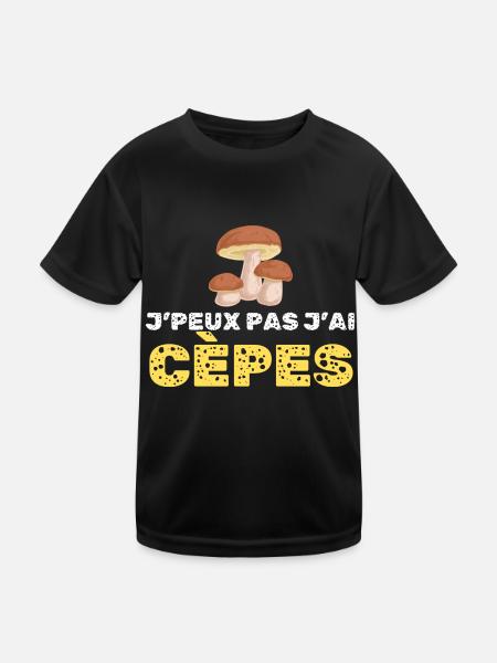 Je Pas J Ai Cèpes - T-shirt sport Enfant - noir - Devant