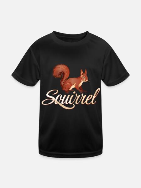 Écureuil de la Forêt Rouge - T-shirt sport Enfant - noir - Devant