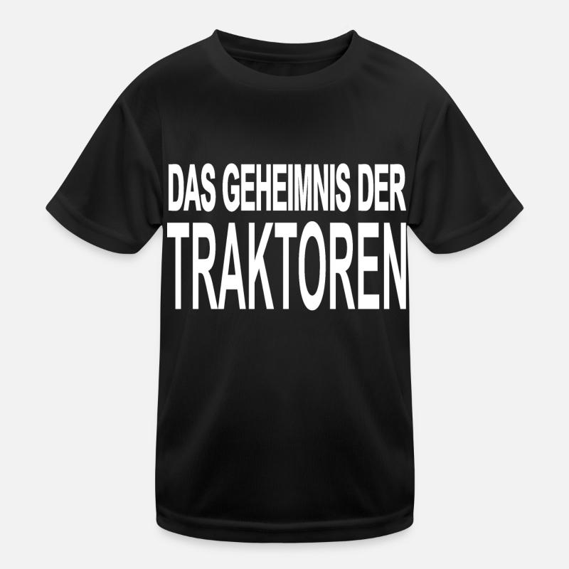 Traktor - Kinder Funktions-T-Shirt - Schwarz
