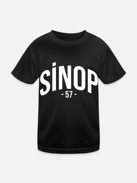 Sinop 57 Türkei Turkiye Geschenk Urlaub TR Türk - Kinder Funktions-T-Shirt - Schwarz - Vorne