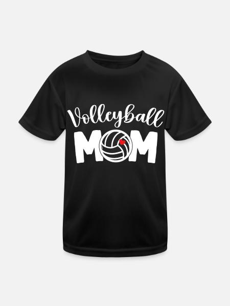 Volleyball Spieltag Cheer Mama - Kinder Funktions-T-Shirt - Schwarz - Vorne